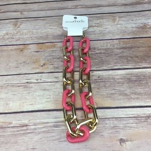 ❗️Charming Charlie’s Pink/Gold Big Chain Necklace